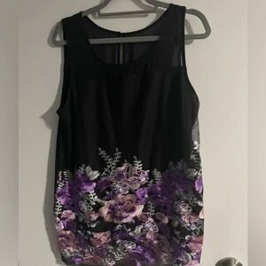 Ricki’s BNWT Women’s Sleeveless Black with Flowers Shirt Size XL